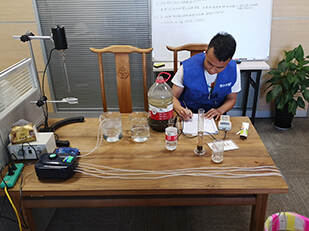 高濃度污水，取樣小試